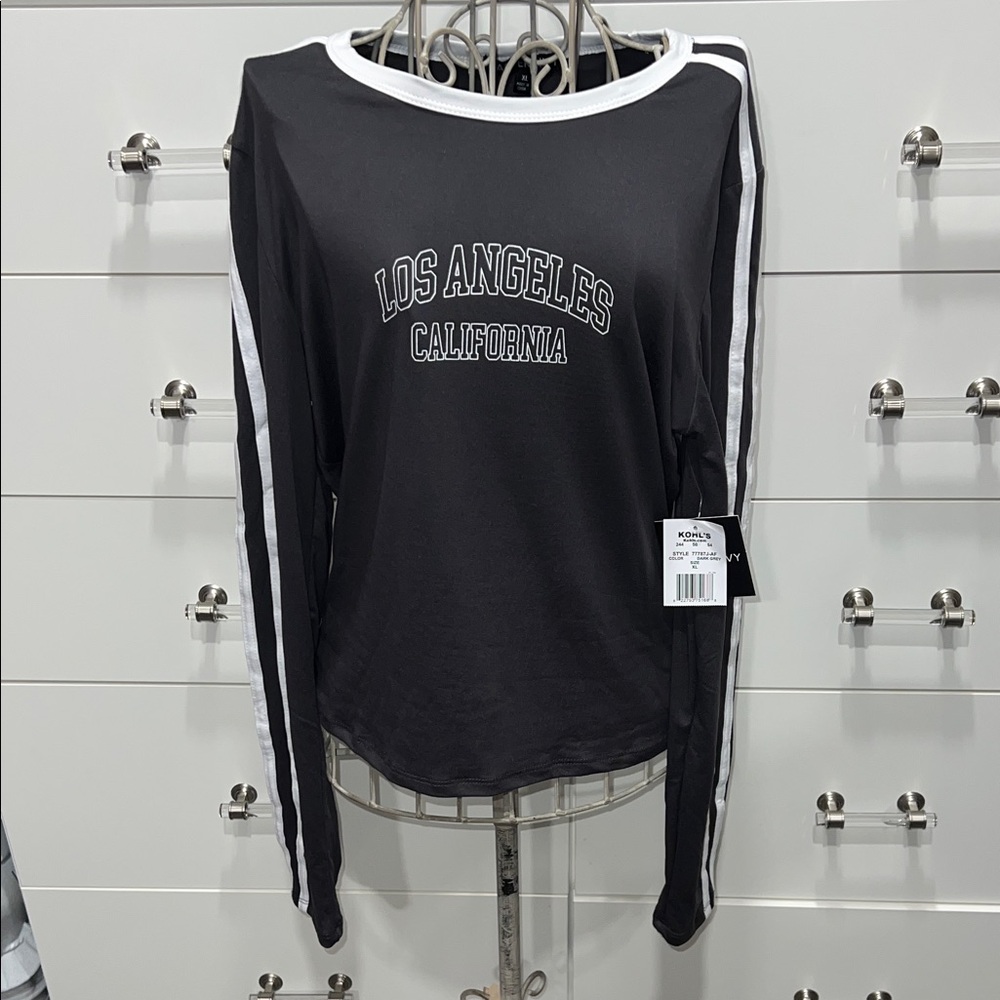 Harper & Ivy Los Angeles California Graphic Long Sleeve Shirt, size XL